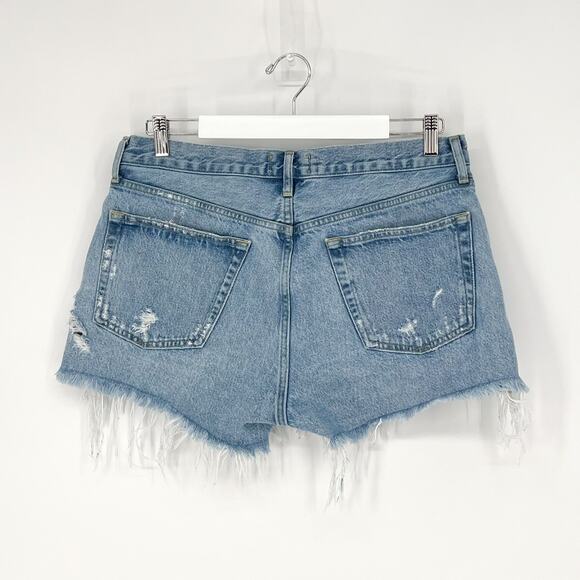 AGOLDE Parker Distressed Denim Shorts Women’s Size 29 Swapmeet Frayed Hem - Picture 5 of 5